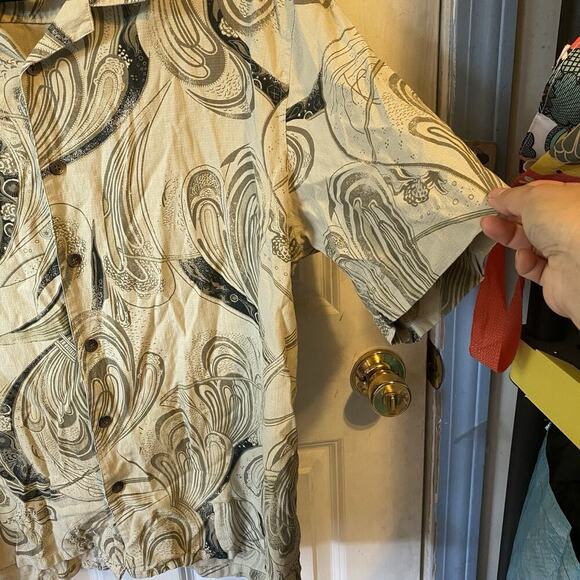 Axis La Button Up Shirt Silk Cotton Short Sleeve Y2K Men/Unisex L Beach Resort - Picture 3 of 8